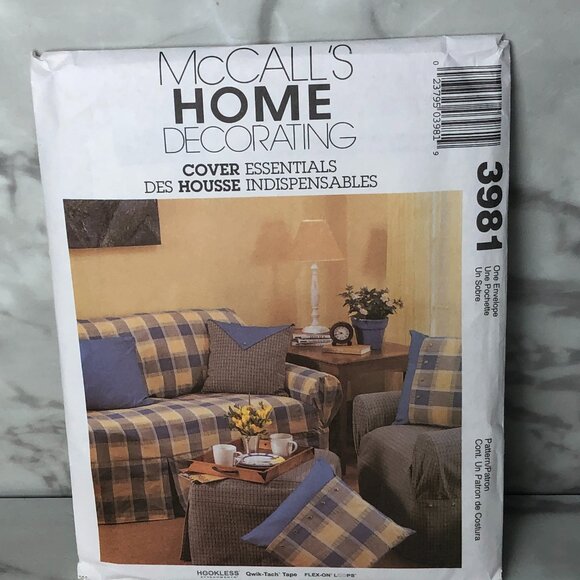 McCall's 3981 Home Decorating Sewing Pattern Sofa & Chair Cover Pillows Curtains - Picture 1 of 6